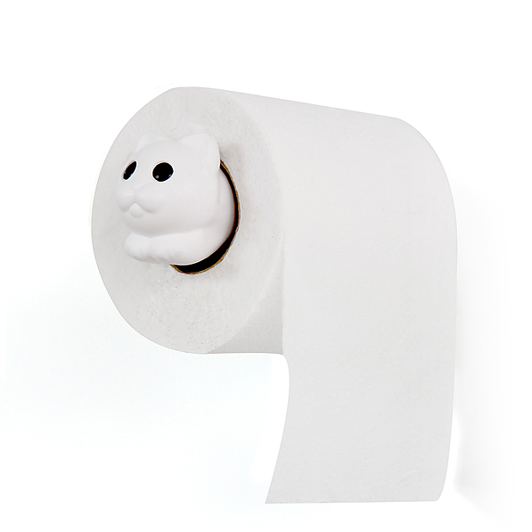 QUALY Roll Meo biały - uchwyt na papier toaletowy plastikowy 
