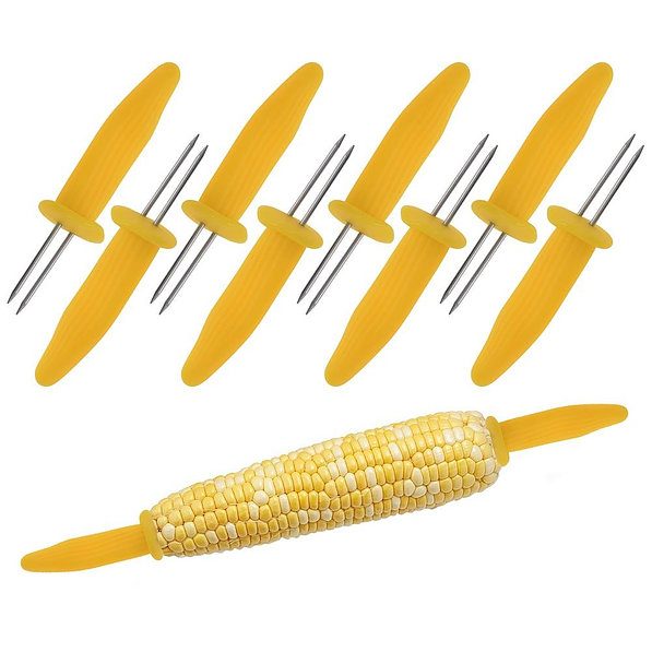 Uchwyty do serwowania kukurydzy plastikowe CORN ŻÓŁTE 8 szt.