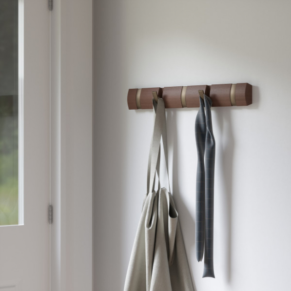 UMBRA Flip 51 cm brązowy - wieszak ścienny drewniany