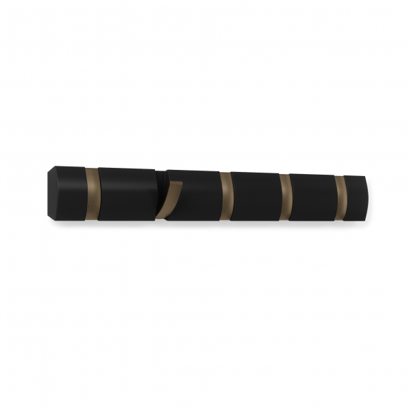 UMBRA Flip 51 cm czarno-złoty - wieszak ścienny drewniany