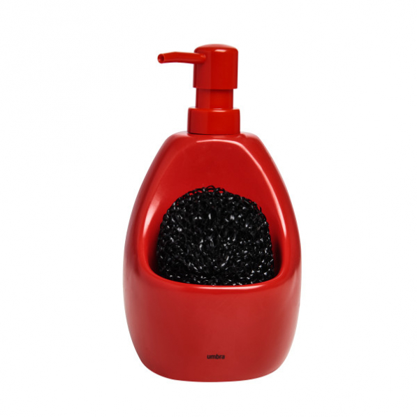 UMBRA Joey 750 ml czerwony - dozownik do płynu do mycia naczyń ceramiczny