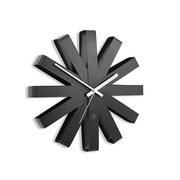 UMBRA Ribbon czarny - zegar ścienny stalowy