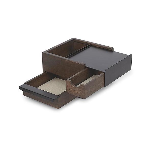 UMBRA Stowit Mini brązowo czarna - szkatułka na biżuterię drewniana 