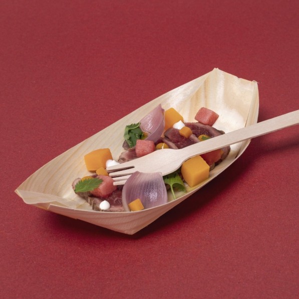VERLO Fingerfood 16,5 x 9 cm - półmiski jednorazowe bambusowe