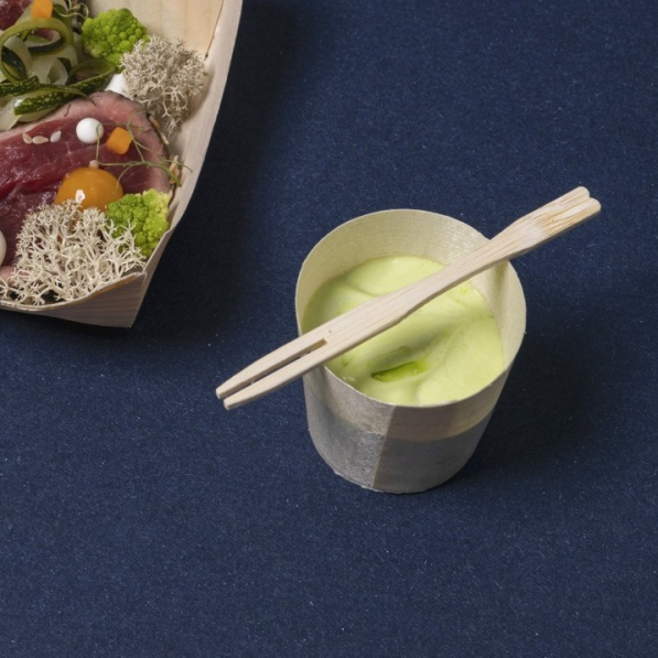 VERLO Fingerfood 9 cm 100 szt. - widelce jednorazowe bambusowe
