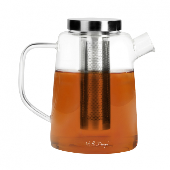 VIALLI DESIGN Diva 1,5 l - dzbanek do herbaty szklany z zaparzaczem, szklankami i sztućcami
