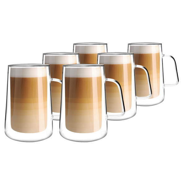 VIALLI DESIGN Diva 300 ml 6 szt. - szklanki do kawy i herbaty termiczne z podwójnymi ściankami szklane