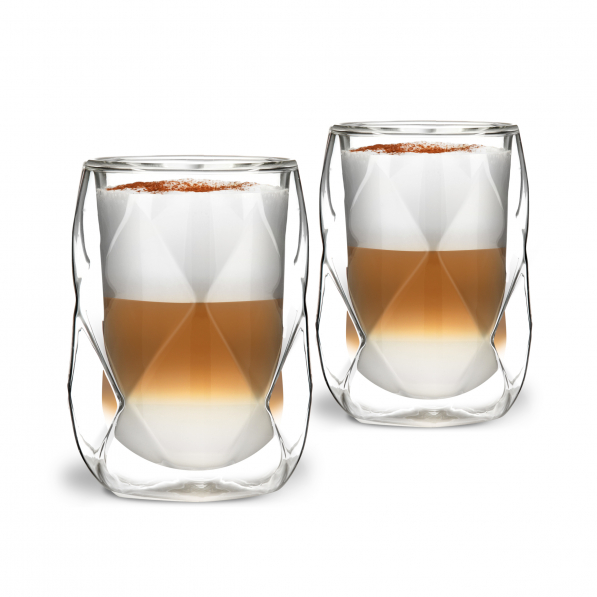 VIALLI DESIGN Geo 250 ml 2 szt. - szklanki do kawy i herbaty szklane z podwójnymi ściankami