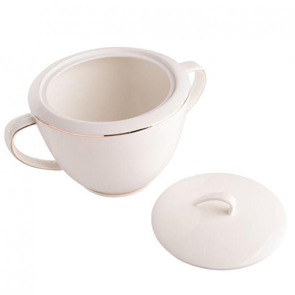 Waza do zupy porcelanowa MARIAPAULA NOVA ECRU ZŁOTA LINIA 2,5 l