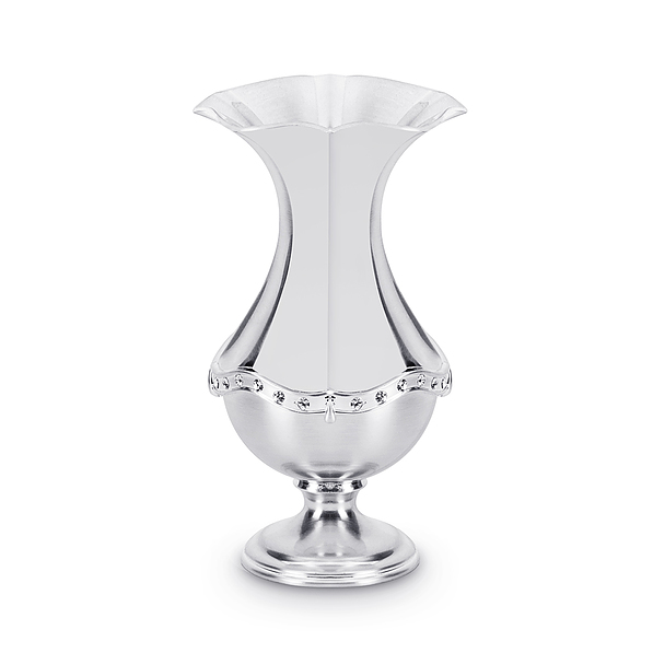 Wazon na kwiaty platerowany CYRKONIA SREBRNY 14 cm