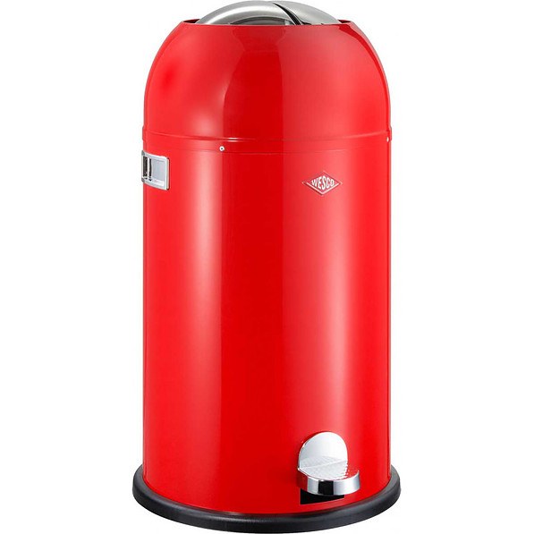 WESCO Kickmaster 33 l czerwony - kosz na śmieci z pedałem stalowy