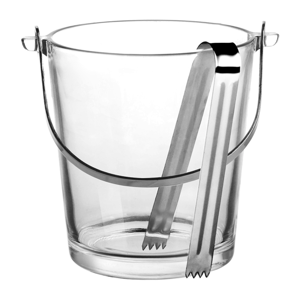 Wiaderko / Pojemnik do lodu ze szklany ze szczypcami 0,9 l
