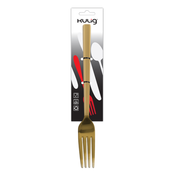 Widelce stołowe ze stali nierdzewnej PIANO GOLD 21,3 cm 3 szt. 