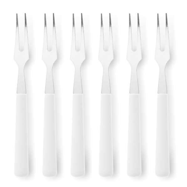 Widelczyki do przekąsek stalowe FRUIT FORK BIAŁE 6 szt.