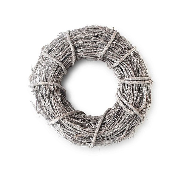Wieniec świąteczny wiklinowy WREATH BIAŁY 30 cm