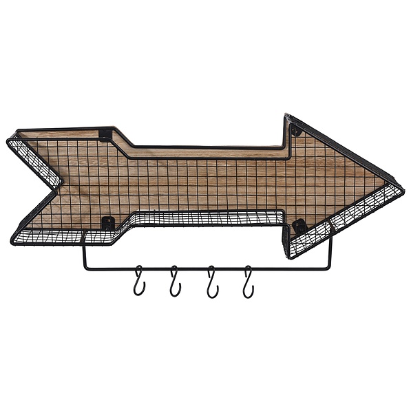 Wieszak ścienny metalowy LOFT ARROW CZARNY 51 cm