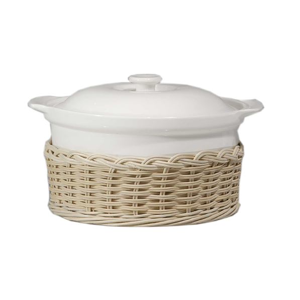 LA PORCELLANA BIANCA Midollino 23 cm - wiklinowy koszyk na wazę do zupy