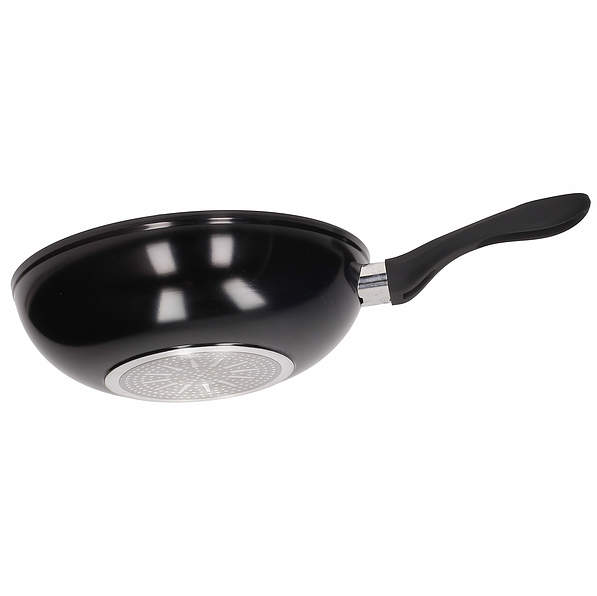 Wok / Patelnia diamentowa nieprzywierająca z pokrywką DIAMANT CZARNA 28 cm