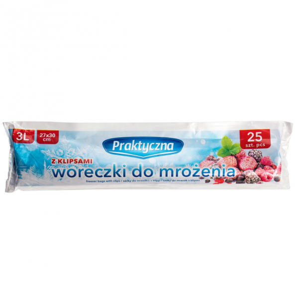 Woreczki do mrożenia z klipsami FROZEN CLIPS 3 l 25 szt.