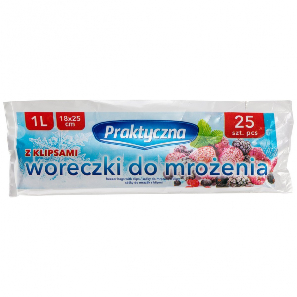 Woreczki do mrożenia z klipsami FROZEN CLIPS 1 l 25 szt.