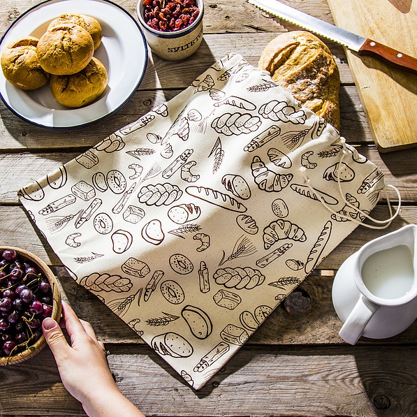 Worek na chleb i pieczywo bawełniany BREAD BEŻOWY