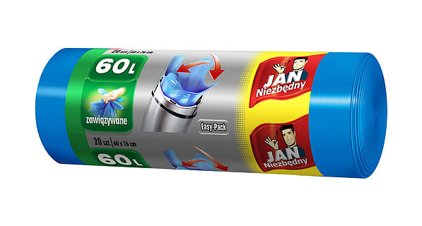 JAN NIEZBĘDNY Easy Pack 60 l 20 szt. - worki na śmieci zawiązywane