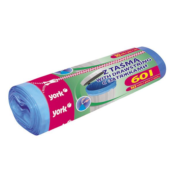 Worki na śmieci 60 l YORK LUX Z TAŚMĄ 10 szt.