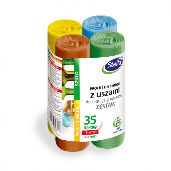 Worki na śmieci do segregacji z uszami STELLA 35 l 40 szt.