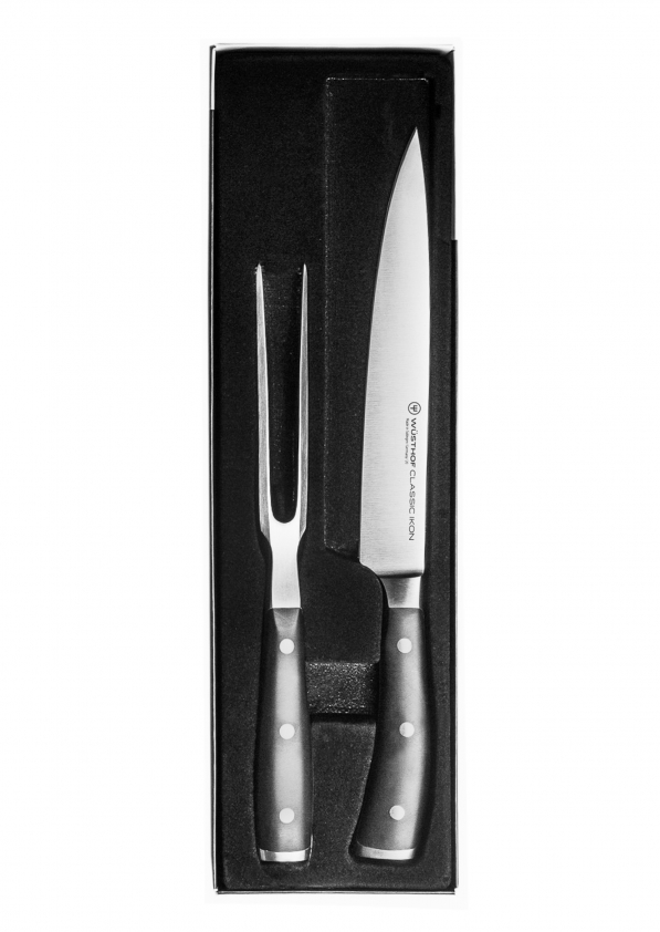 WUSTHOF Classic Ikon 2 szt. - nóż i widelec do mięsa ze stali nierdzewnej