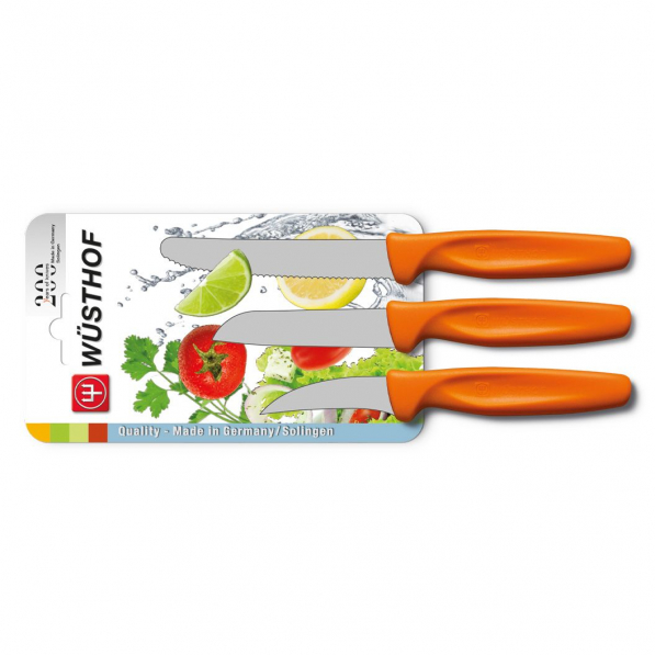 WUSTHOF Colour 3 szt. pomarańczowe - noże kuchenne ze stali nierdzewnej 
