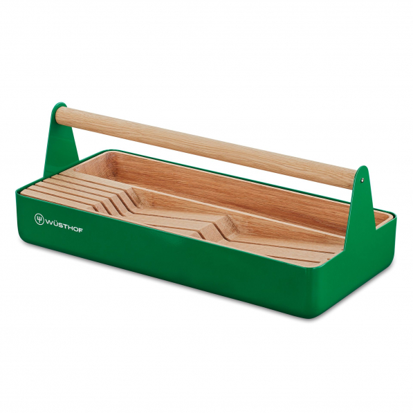 WUSTHOF Urban Farmer 37,5 x 17,5 cm brązowo-zielony - organizer na noże drewniany z uchwytem