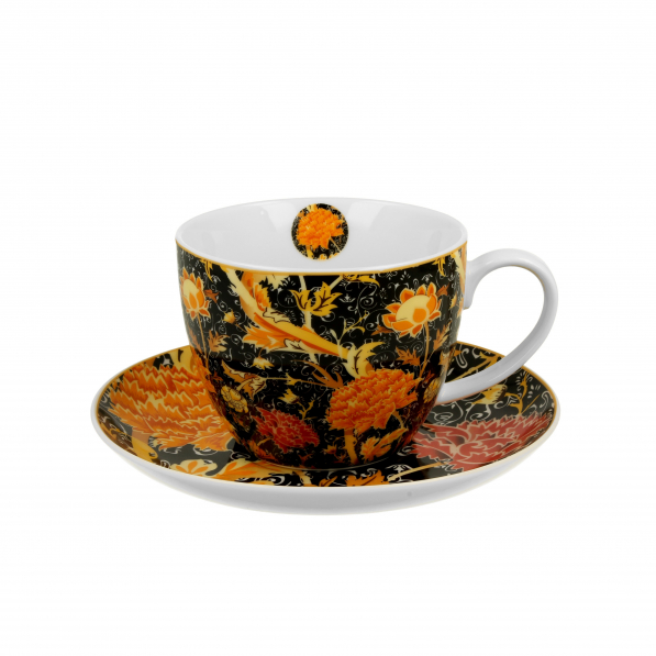 żanka do kawy i herbaty porcelanowa ze spodkiem DUO ART GALLERY CRAY FLORAL BY WILLIAM MORRIS 470 ml