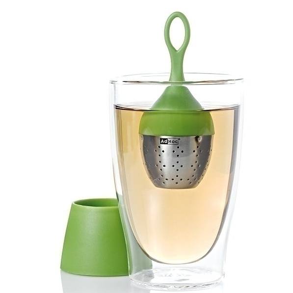 ADHOC Floatea zielony - zaparzacz do herbaty stalowy z podstawką
