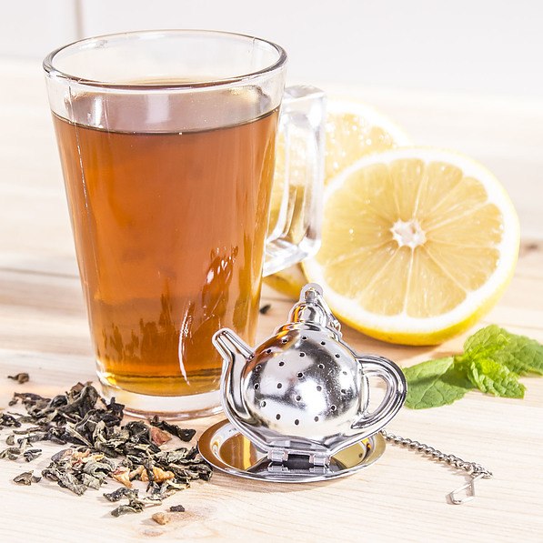 Zaparzacz do herbaty stalowy z podstawkiem TEAPOT