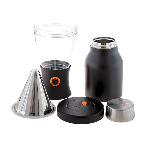 Zaparzacz do kawy na zimno lub ciepło ze stali nierdzewnej COLD BREW INSULATED PORTABLE BREWER CZARNY