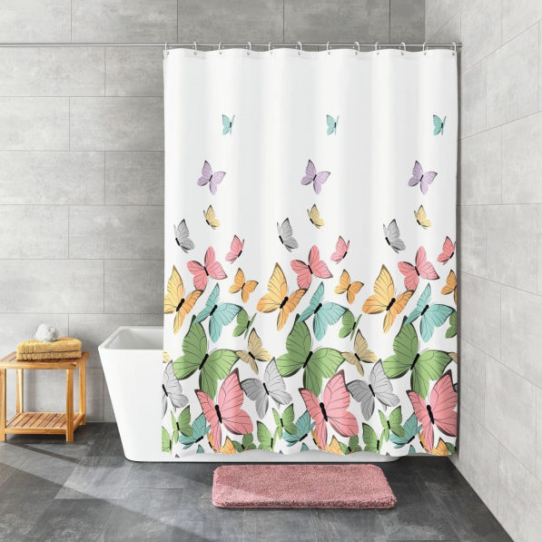 Zasłona prysznicowa poliestrowa KLEINE WOLKE BUTTERFLIES 200 x 120 cm