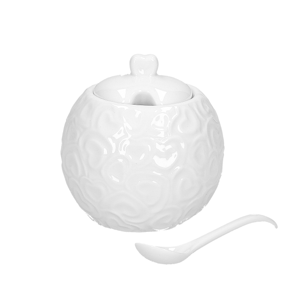 LA PORCELLANA BIANCA Valentino 270 ml - cukiernica z łyżeczką porcelanowa