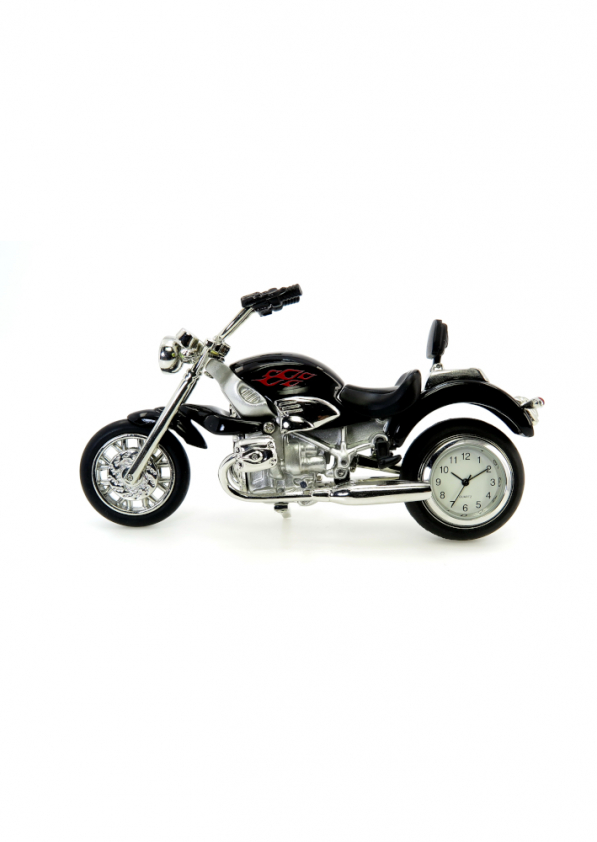 Zegar motocykl metalowy IMOTO CZARNY 6 cm