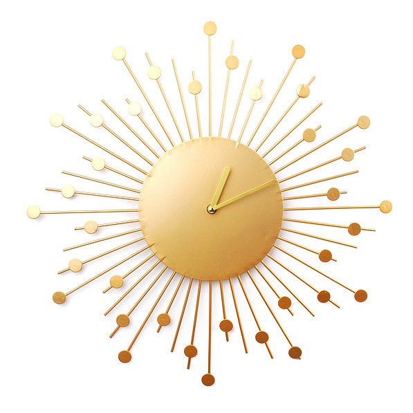 Zegar ścienny szklany CLARA SUN ZŁOTY 46,8 cm