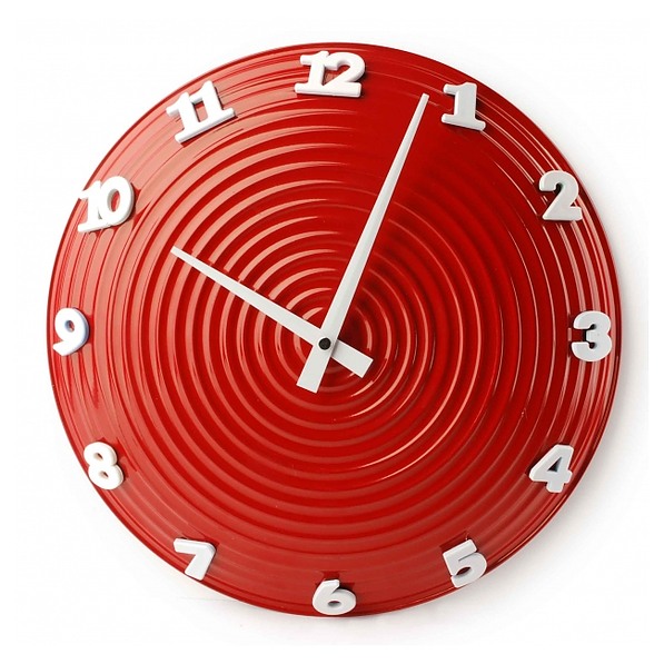 Zegar ścienny metalowy SHIELD CZERWONY 31,5 cm