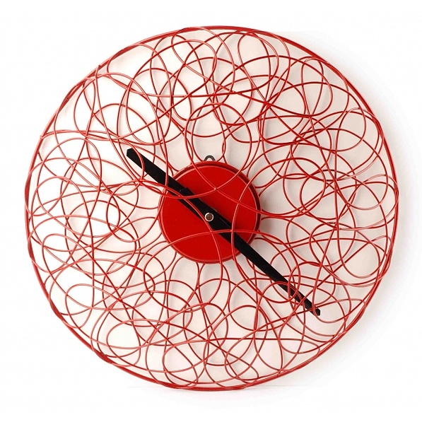 Zegar ścienny metalowy TIMECATCHER CZERWONY 32 cm