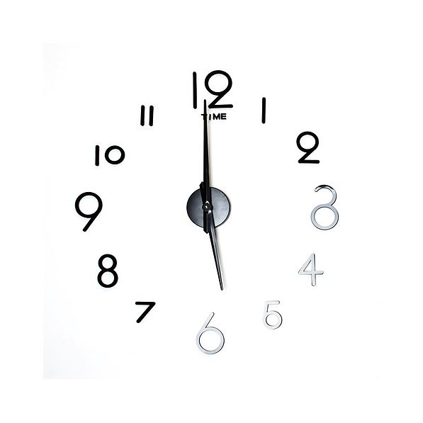 Zegar ścienny naklejany z tworzywa sztucznego PABLO CZARNY 