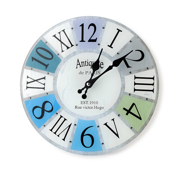 Zegar ścienny szklany ANTIQUE DE PARIS WIELOKOLOROWY 30 cm