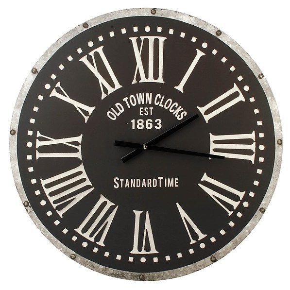 Zegar ścienny z płyty MDF RIVET CZARNY 60 cm