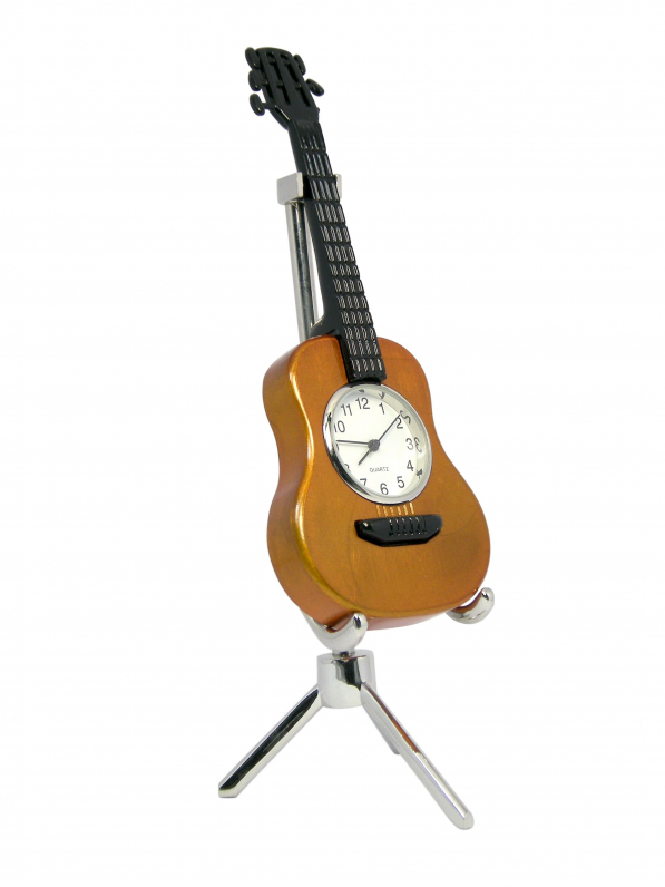 Zegar stojący gitara metalowy GITARRE BRĄZOWY 13 cm