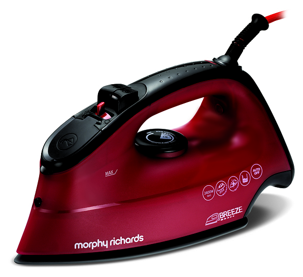 MORPHY RICHARDS Breeze Ionic 2400 W czerwone - żelazko parowe z ceramiczną stopą