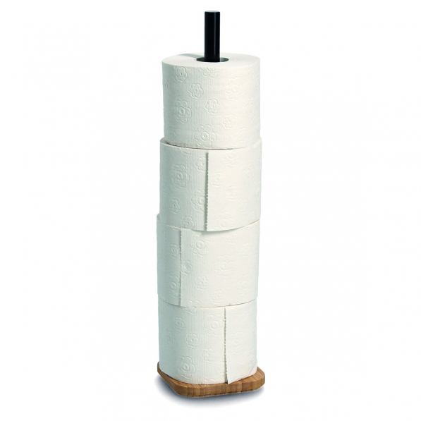 ZELLER Bamboo - stojak na papier toaletowy ze stali nierdzewnej