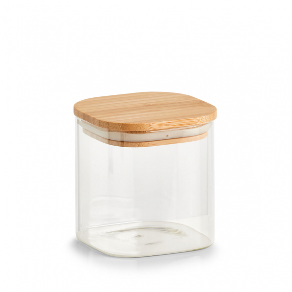 ZELLER Bamboo 0,64 l - pojemnik na żywność szklany z pokrywką