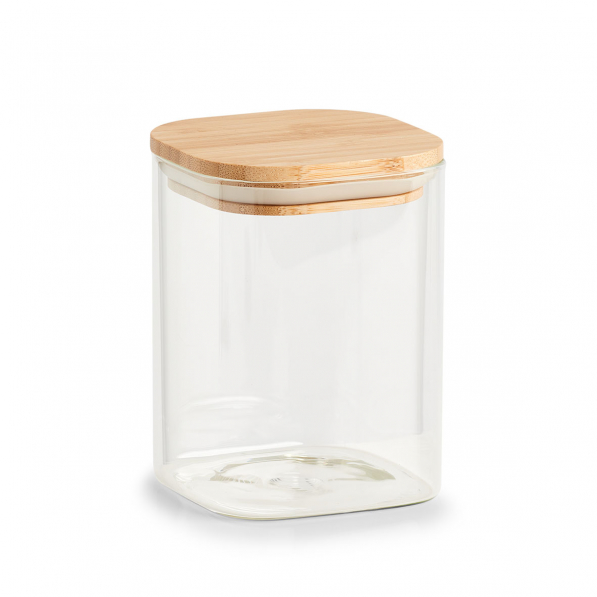 ZELLER Bamboo 0,9 l - pojemnik na żywność szklany z pokrywką