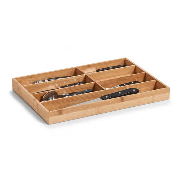 ZELLER Bamboo 44 x 30,6 cm - organizer / wkład do szuflady na sztućce bambusowy